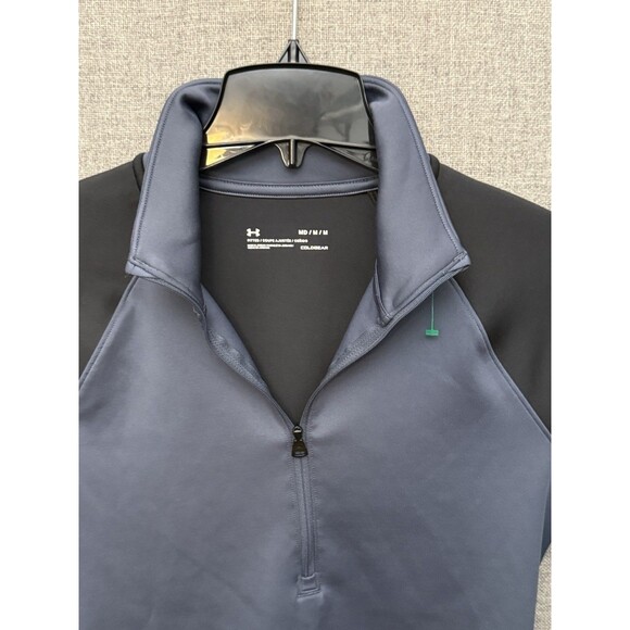 Under Armour Coldgear Half Zip Reflective Training Top Women's Size M Blue Black - Picture 2 of 8